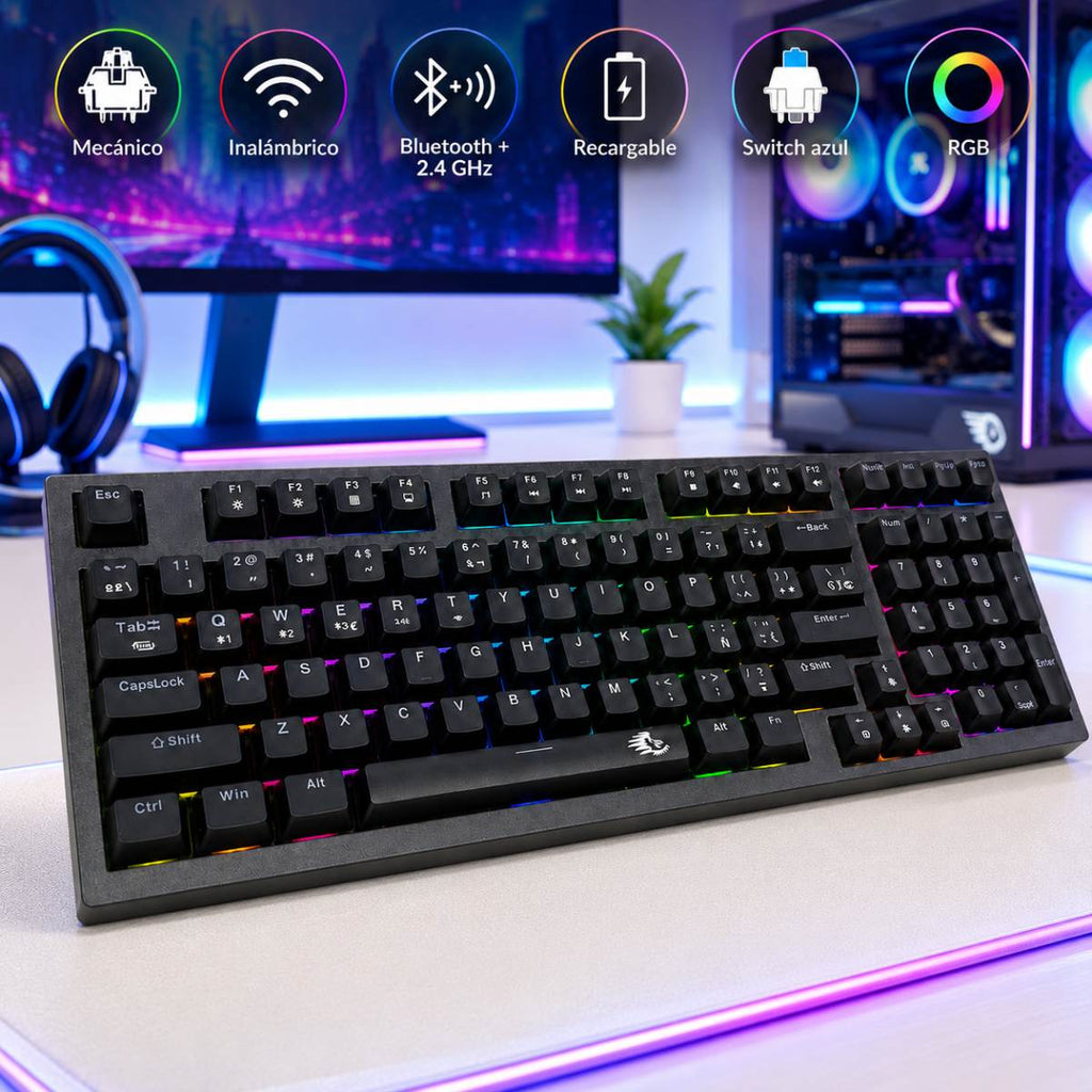 Teclado Gamer Mecanico Inalambrico Recargable K500