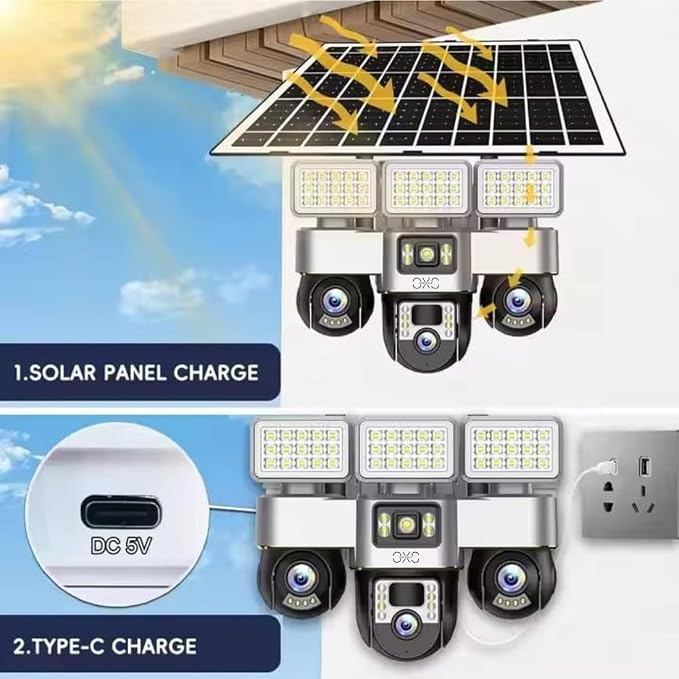 Camara WIFI Solar S30A 3 Lentes + Luz