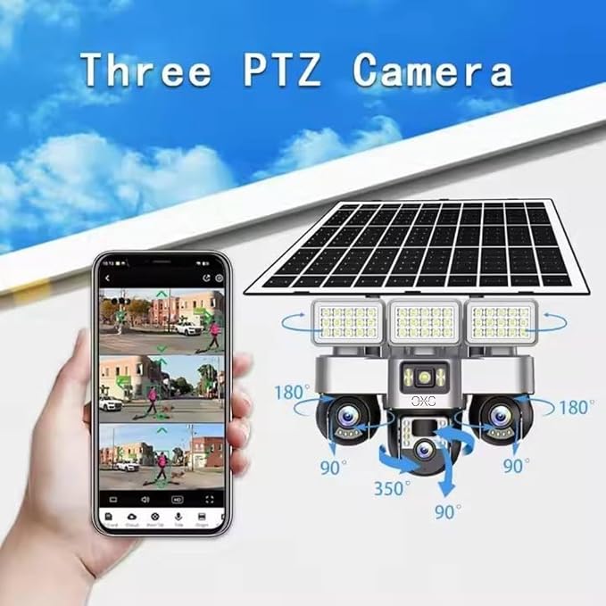 Camara WIFI Solar S30A 3 Lentes + Luz