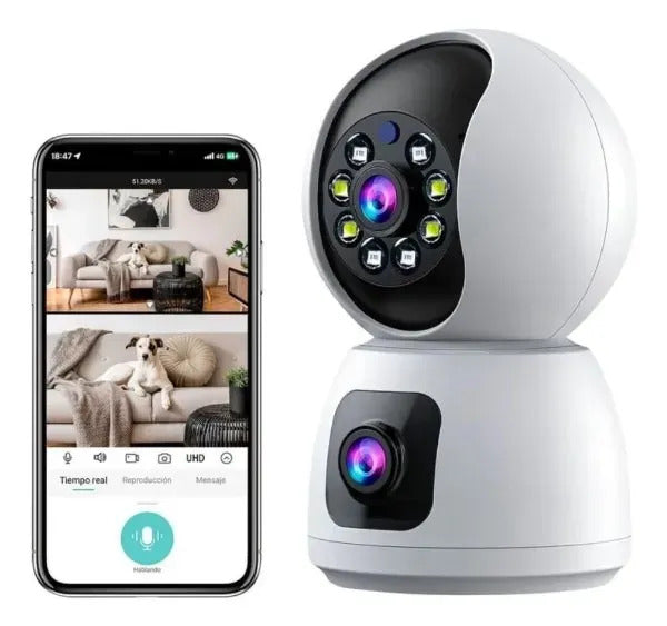 Cámara IP Doble Lente 360° WiFi | Interior | Visión Nocturna