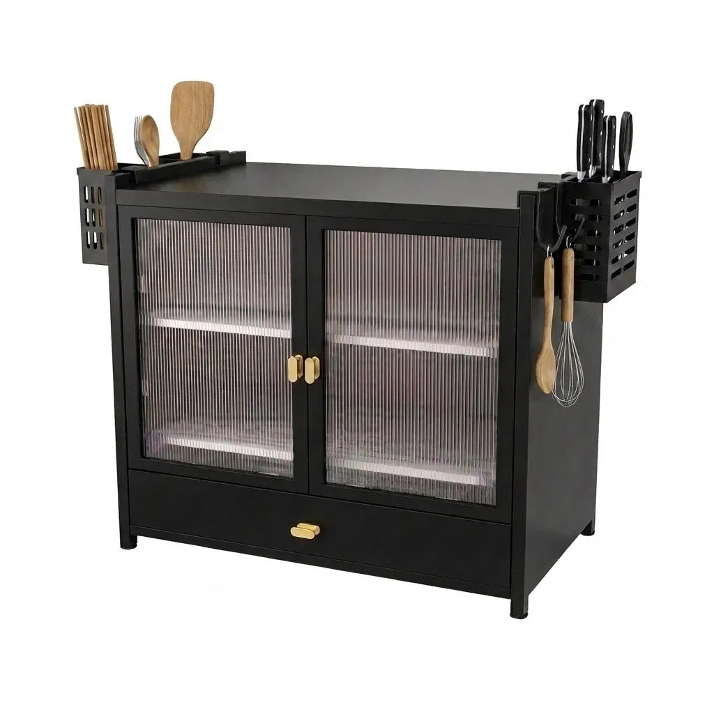 Mueble Organizador Cocina Alacena Platero Negro Multiuso