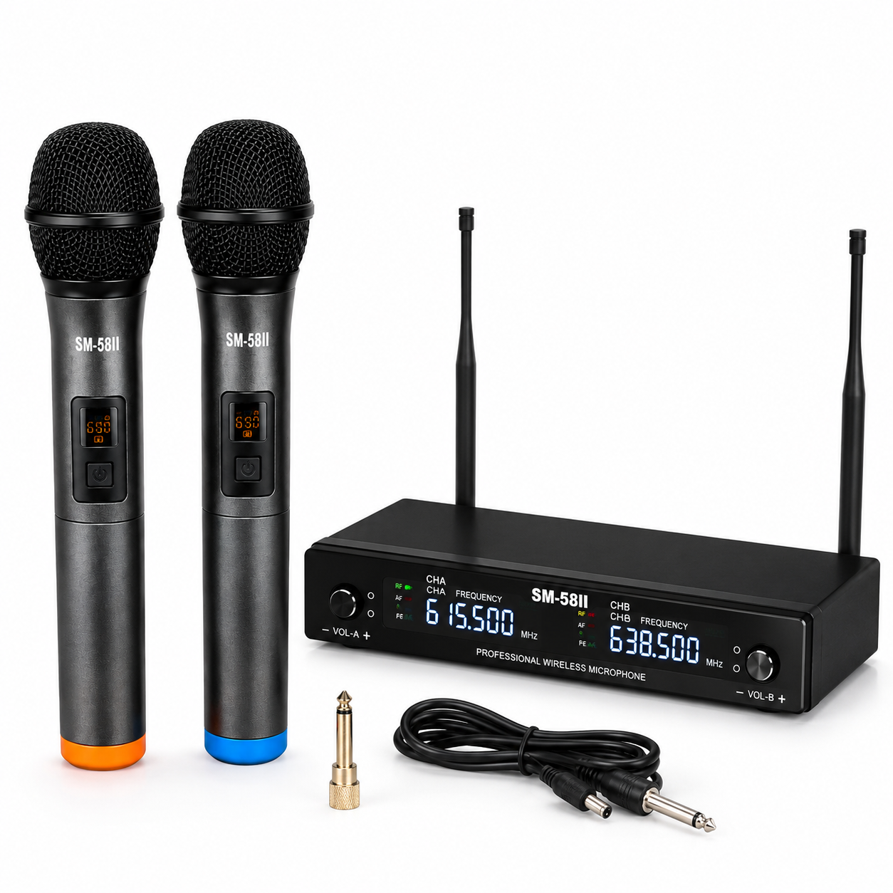 KIT MICRÓFONO INALÁMBRICO DOBLE SM-58II