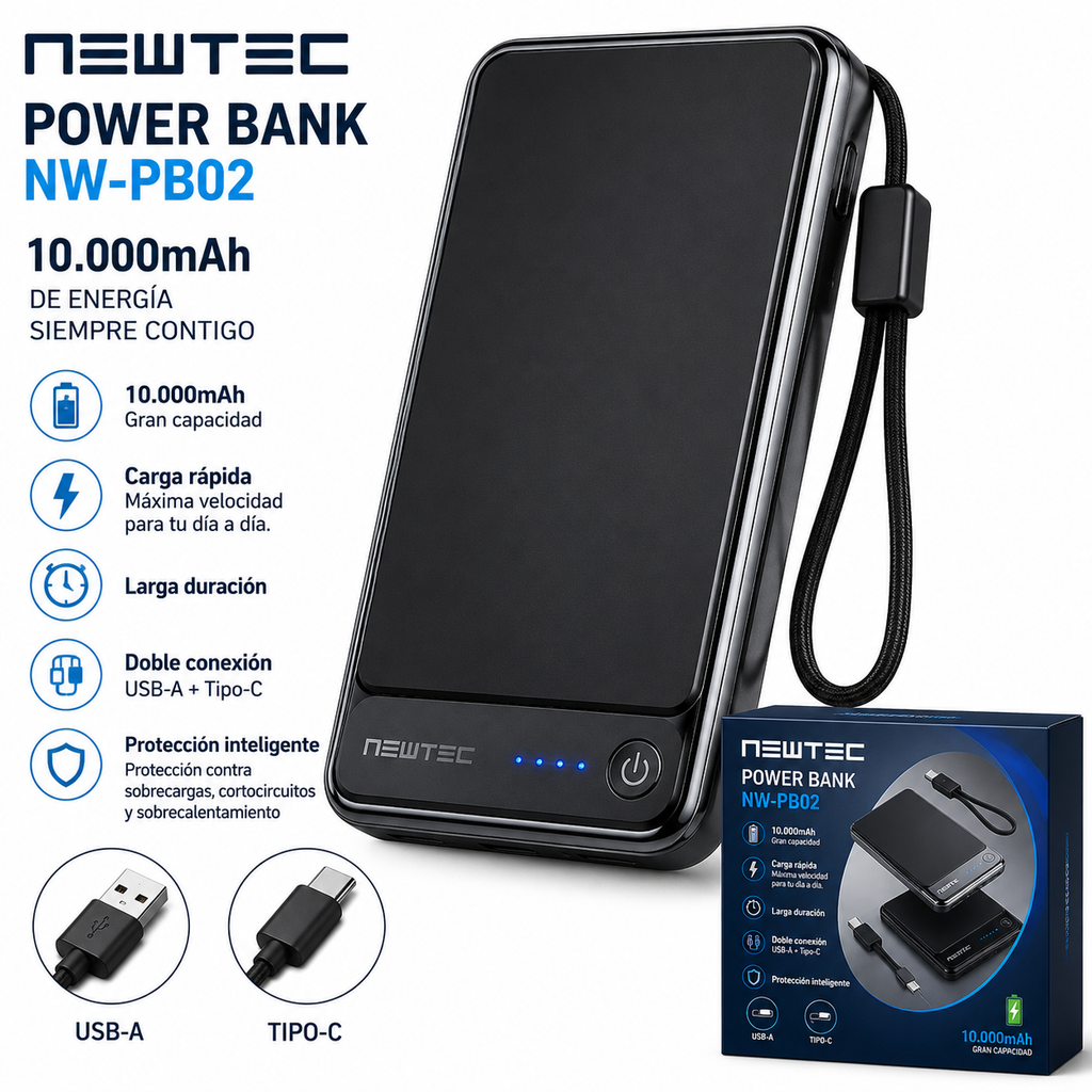 Power Bank Newtec NW-PB02 – 10.000 mAh