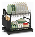 Escurridor de Platos 2 Niveles con Desagüe | Organizador de Cocina