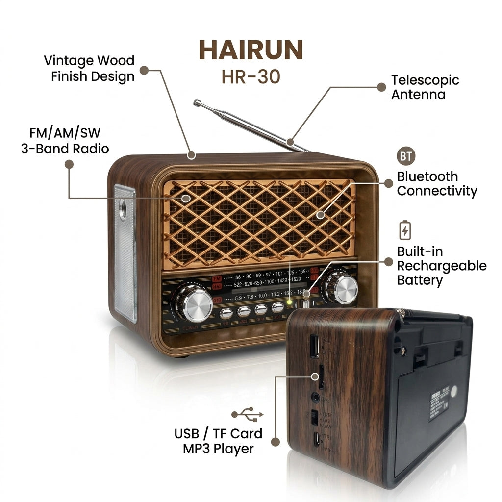 Radio Vintage Hairun HR-30BT