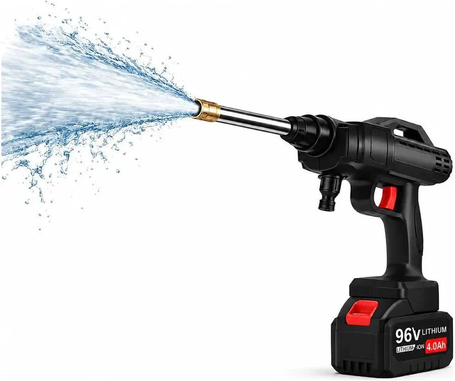 Hidrolavadora Portátil Inalámbrica 96V | Doble Batería | Boquilla 6 Chorros