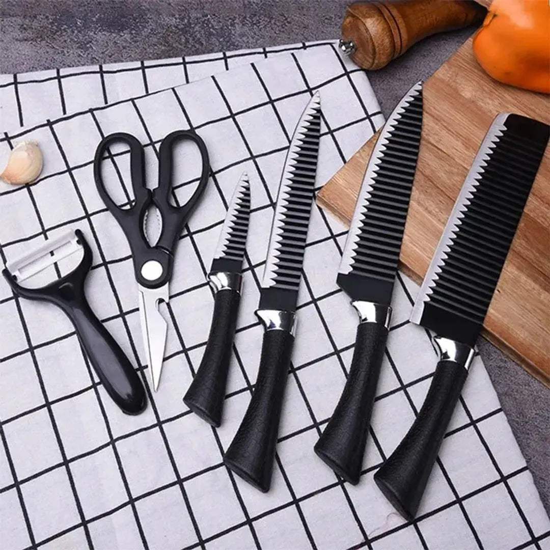Kit de Cuchillos de Cocina 6 Piezas | Acero Inoxidable | Set Multifuncional