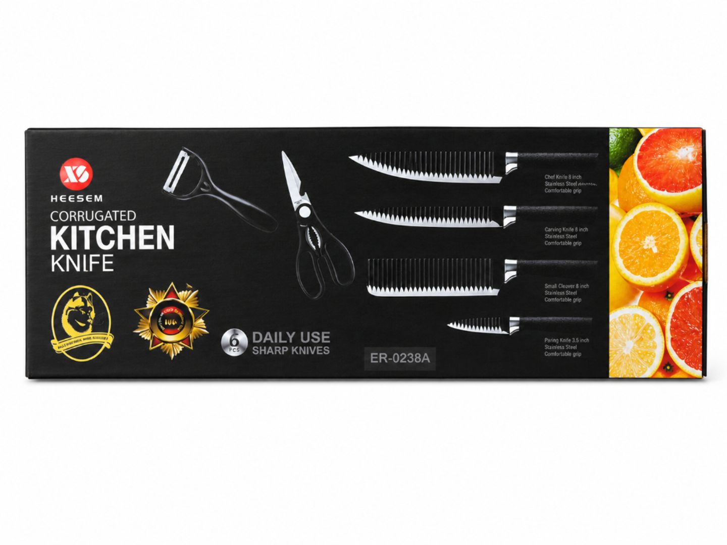 Kit de Cuchillos de Cocina 6 Piezas | Acero Inoxidable | Set Multifuncional