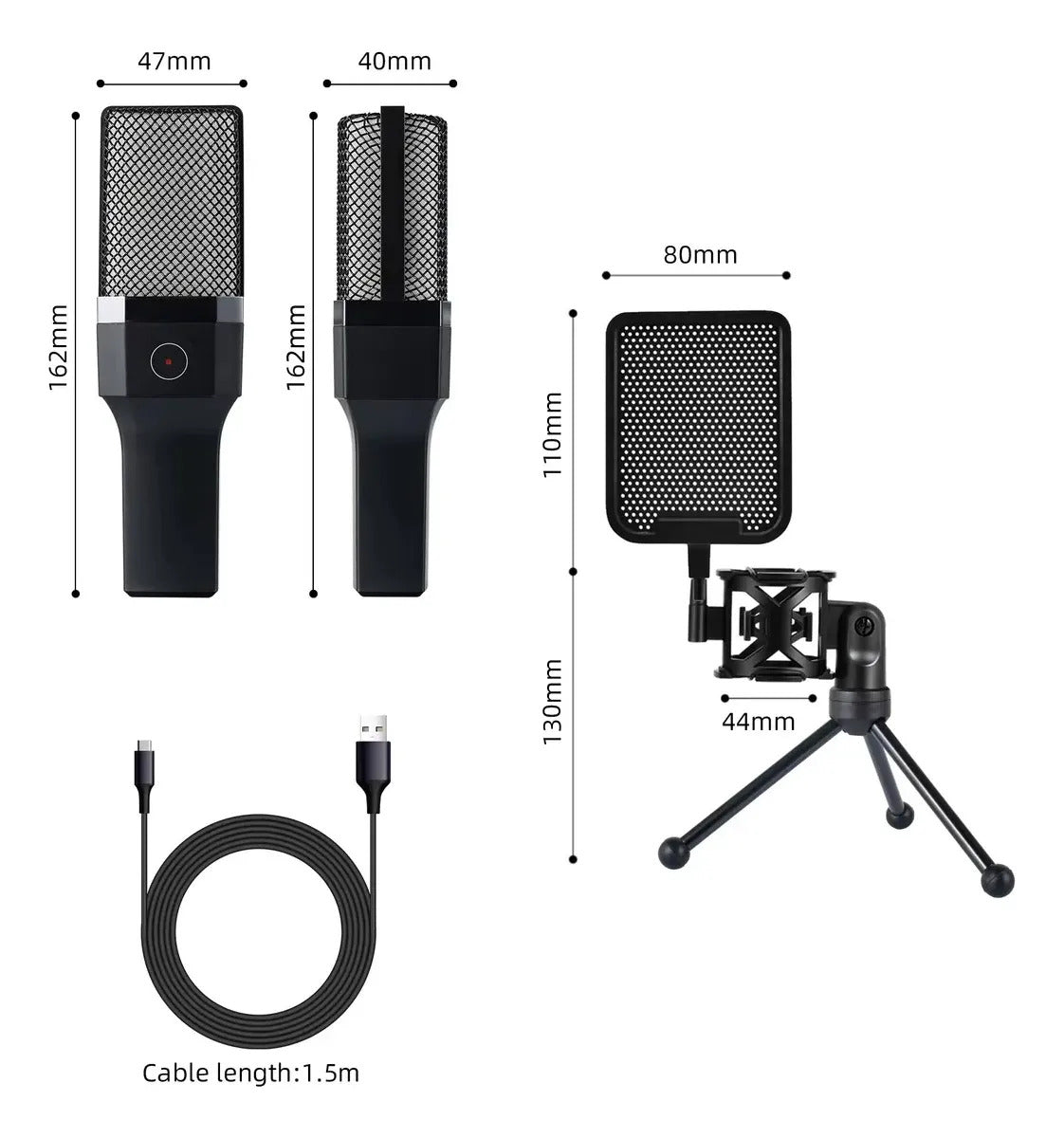 MICRÓFONO CONDENSADOR RGB X1S | Sonido Profesional para Streaming, Podcast y Gaming