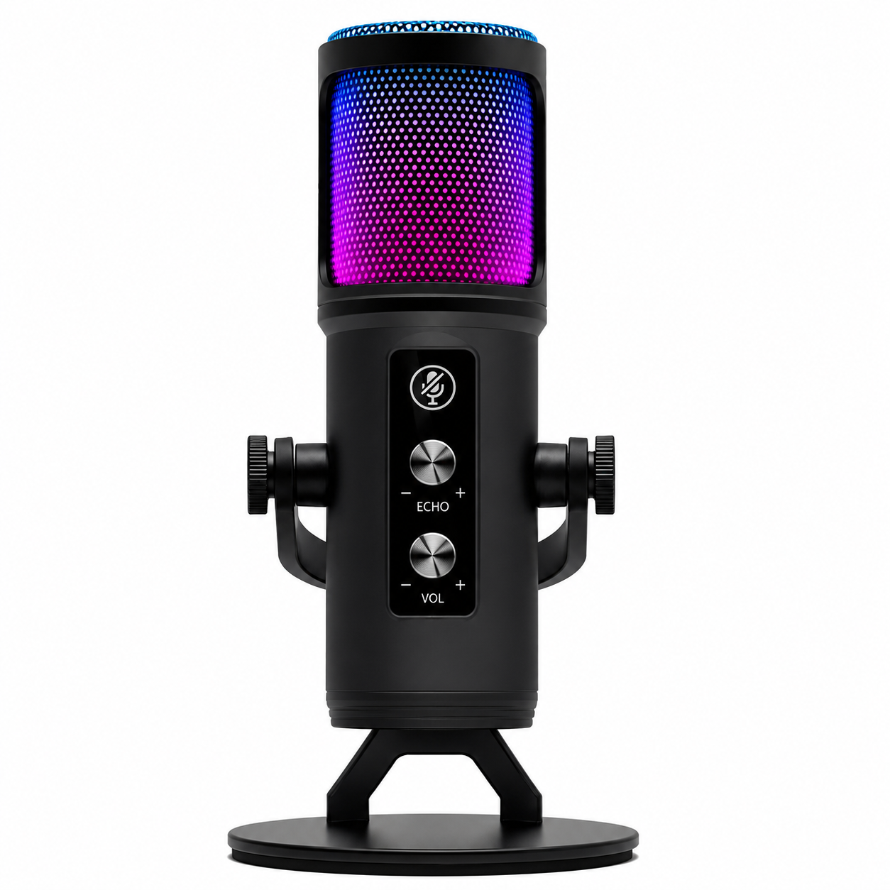 Micrófono Condensador RGB ZX-776 | Cancelación de Ruido | Control de Volumen y Eco