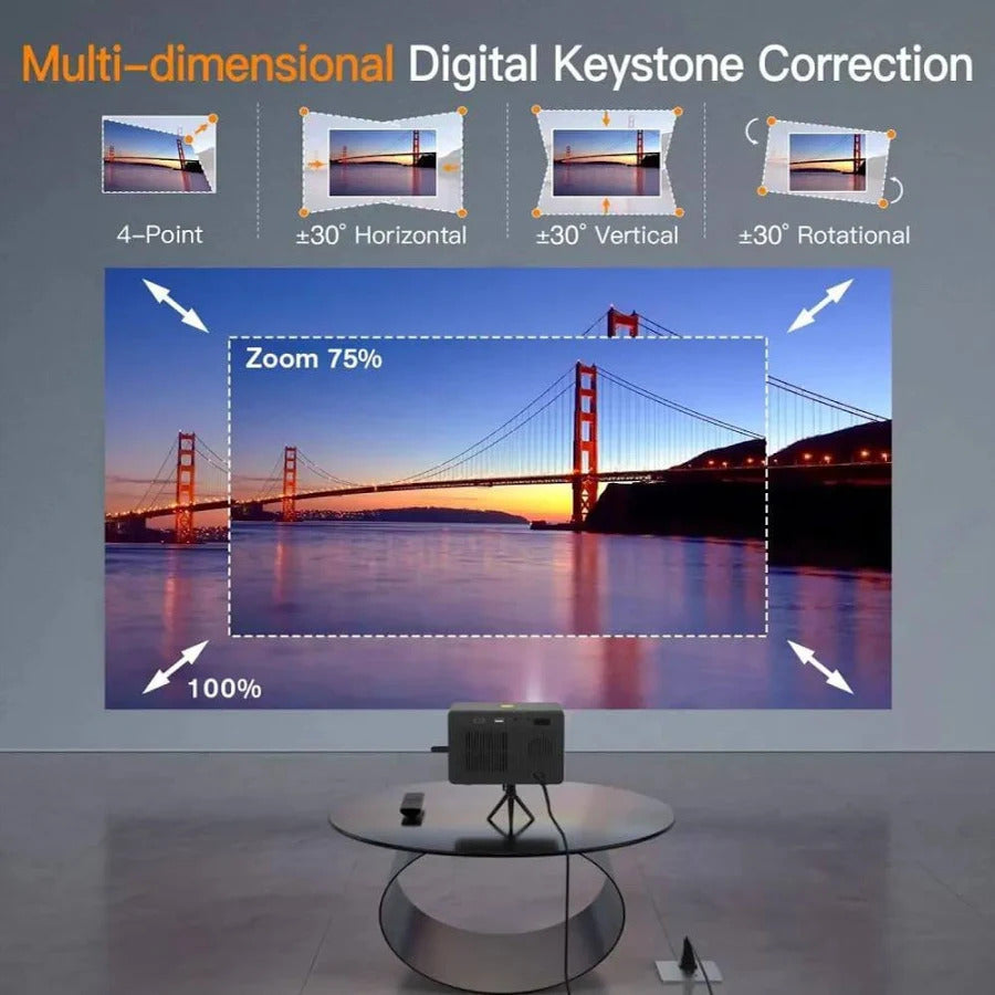 Proyector Android Y7 5000 Lúmenes | Enfoque Electrónico | Zoom Ajustable
