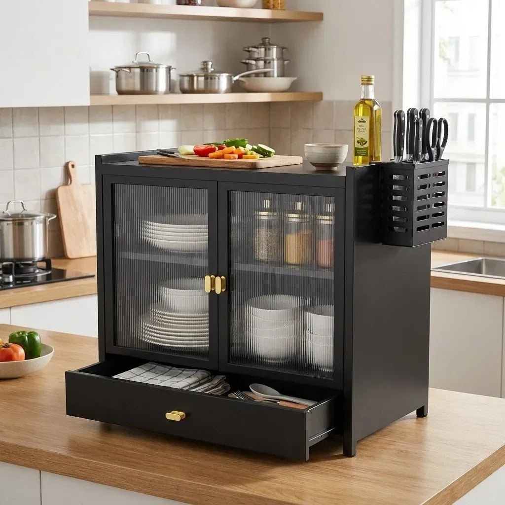 Mueble Organizador Cocina Alacena Platero Negro Multiuso
