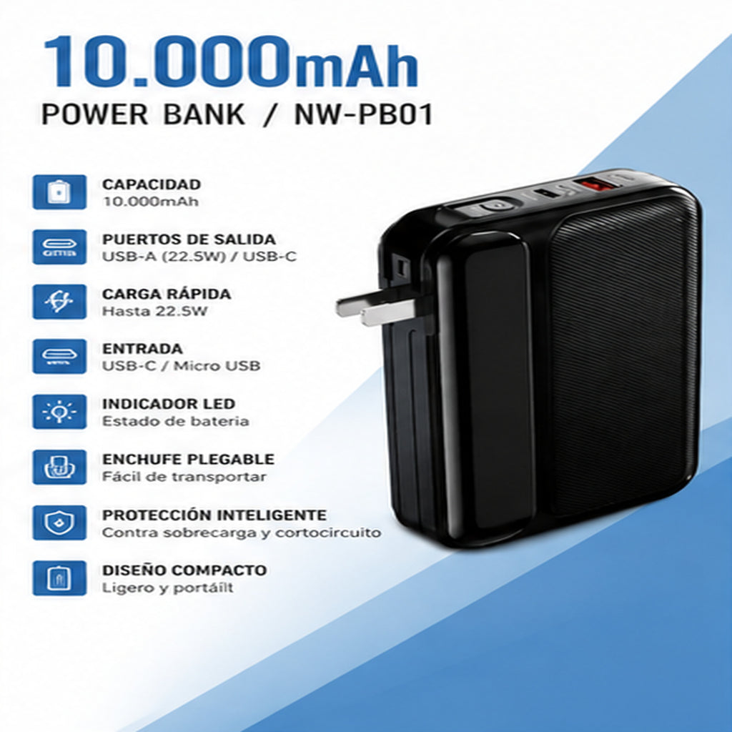 Power Bank NewTec NW-PB01 – 10.000 mAh