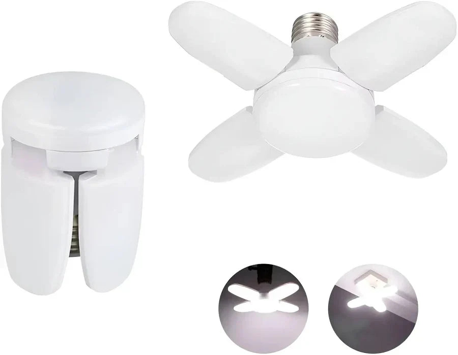Bombillo Led 4 Aspas 60w Plegable Ahorro Energía Blanco